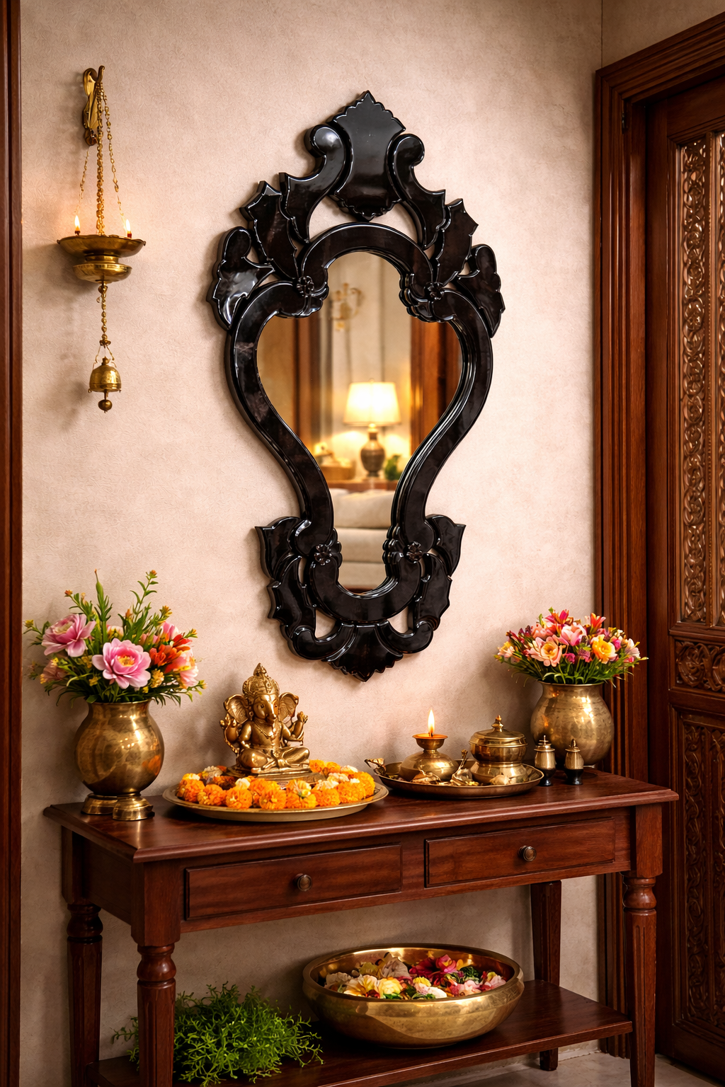 Ebony Baroque Accent Mirror Ebony Baroque Accent Mirror